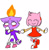 Size: 496x508 | Tagged: safe, artist:kittycosmonaut, amy rose, blaze the cat, cat, hedgehog, 2018, amy x blaze, amy's halterneck dress, blaze's tailcoat, blushing, cute, dress, eyes closed, female, females only, fire, flame, holding hands, lesbian, shipping, smile