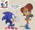 Size: 1680x1441 | Tagged: safe, artist:artsriszi, sally acorn, sonic the hedgehog, chipmunk, hedgehog, squirrel, duo, flowers, redraw, scene interpretation