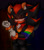 Size: 1808x2048 | Tagged: safe, artist:ellsintra, shadow the hedgehog, hedgehog, 2024, abstract background, chest fluff, clothes, ear fluff, face paint, fixing glove, gay shadow, lidded eyes, looking at viewer, male, pride, smile, solo, standing, suit