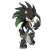 Size: 1440x1440 | Tagged: safe, artist:sarkenthehedgehog, oc, oc:ashura the hedgehog, 2022, black fur, boots, clenched teeth, fingerless gloves, frown, green fur, looking at viewer, looking back, looking back at viewer, male, oc only, red eyes, redesign, signature, simple background, solo, standing on one leg, transparent background