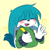 Size: 650x650 | Tagged: safe, artist:tullecake, kit the fennec, 2024, alternate outfit, backpack, blushing, clothes, cute, eyes closed, fennec, heart, heart nose, male, mouth open, signature, simple background, smile, solo, sweatdrop, sweater, waving, yellow background