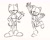 Size: 2048x1638 | Tagged: safe, artist:loulubally, base, duo, line art, pointing, simple background, sketch, smile, standing, waving, white background