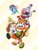 Size: 540x714 | Tagged: safe, artist:manik-needlemouse, amy rose, blaze the cat, cheese (chao), cream the rabbit, marine the raccoon, cat, chao, hedgehog, rabbit, raccoon, 2019, agender, amy x blaze, bisexual, bisexual pride, face paint, female, flag, flower crown, group, holding each other, labrys pride, lesbian, lesbian pride, maream, neutral chao, pride, shipping, striped background