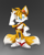 Size: 1000x1250 | Tagged: safe, artist:waatam, miles "tails" prower, 2021, gradient background, hand on hip, head tilt, looking at viewer, signature, smile, smiling at viewer, solo, sonic boom (tv), standing, watermark