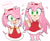 Size: 1500x1220 | Tagged: safe, artist:4622j, amy rose, 2024, alternate hairstyle, amybetes, blushing, cute, dialogue, english text, heart, signature, simple background, solo, speech bubble, standing, white background, wink