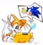 Size: 1167x1220 | Tagged: safe, artist:stupidfred0, miles "tails" prower, sonic the hedgehog, 2024, duo, miles electric, mouth open, open smile, simple background, smile, white background