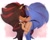 Size: 2000x1600 | Tagged: dead source, safe, artist:himitsu_png, shadow the hedgehog, sonic the hedgehog, hedgehog, blushing, cute, duo, eyes closed, gay, gloves, gloves off, heart, holding each other, holding hands, kiss, male, shadow x sonic, shipping, signature, standing