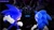 Size: 2048x1152 | Tagged: safe, artist:hunicrio, sonic the hedgehog, hedgehog, 31 days sonic, 2022, 3d, classic sonic, classic sonic (universe), from behind, looking at each other, male, self paradox, sonic generations, standing, time eater, trio