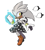 Size: 1800x2000 | Tagged: safe, artist:libelelle, silver the hedgehog, alternate outfit, boots, clothes, looking at viewer, simple background, skirt, smile, solo, trans female, trans girl silver, transgender, white background