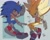 Size: 2048x1654 | Tagged: dead source, safe, artist:pineiiomi, sonic the hedgehog, super sonic, 2024, alternate version, duality, frown, looking ahead, looking at viewer, looking offscreen, signature, smile, solo, super form, top surgery scars, trans male, transgender