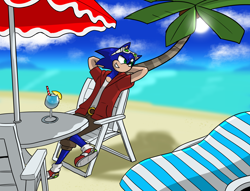 Size: 2592x1984 | Tagged: safe, artist:karlwarrior47, sonic the hedgehog, sonic adventure, beach