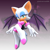 Size: 2078x2078 | Tagged: safe, artist:adverse56, rouge the bat, 2024, 3d, blender (medium), looking at viewer, mid-air, smile, smiling at viewer, solo
