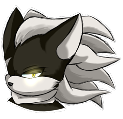 Size: 1405x1360 | Tagged: safe, artist:fire-for-battle, infinite the jackal, 2017, bust, frown, glowing eyes, lidded eyes, looking at viewer, outline, simple background, solo, transparent background