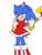 Size: 1000x1300 | Tagged: safe, artist:sakana_wo_kuu, sonic the hedgehog, hedgehog, 2024, amy's halterneck dress, cosplay, dress, hammer, piko piko hammer, simple background, solo, white background