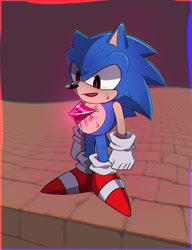 Size: 1000x1300 | Tagged: safe, artist:sakana_wo_kuu, sonic the hedgehog, sonic forces, 2024, classic sonic, phantom ruby, solo