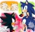Size: 1567x1421 | Tagged: safe, artist:61chami, shadow the hedgehog, sonic the hedgehog, 2024, burger, comic, dialogue, duo, eating, english text, exclamation mark, food, gay, hand on another's face, question mark, shadow x sonic, shipping