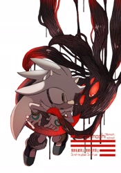 Size: 1430x2048 | Tagged: safe, artist:omoch_mchmch, shadow the hedgehog, silver the hedgehog, sonic x shadow generations, doom shadow, duo, gay, shadow x silver, shipping