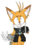 Size: 1536x2028 | Tagged: safe, artist:itz-pandora, miles "tails" prower, nine, sonic prime, alternate version, front view, outline, shrunken pupils, simple background, solo, transparent background