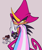 Size: 1000x1200 | Tagged: safe, artist:lm-tomatito, espio the chameleon, oc, cape, duo, gender headcanon, grey background, headcanon, lidded eyes, looking at viewer, simple background, smile, solo focus, standing, top surgery scars, trans boy espio, trans male, trans pride, transgender, yellow sclera