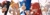 Size: 2048x602 | Tagged: safe, artist:cyan_altar, knuckles the echidna, miles "tails" prower, shadow the hedgehog, silver the hedgehog, sonic the hedgehog, 2024, crying, frown, group, looking at viewer, looking offscreen, mouth open, simple background, smile, tears, tears of anger, tears of happiness, tears of sadness, tears of shock, white background