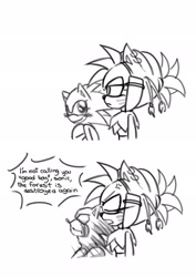 Size: 1447x2048 | Tagged: safe, artist:sopamirai08, amy rose, sonic the hedgehog, thorn rose, sonic prime, i'm not calling you a good boy, meme
