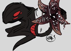 Size: 1684x1206 | Tagged: safe, artist:sonslivshad, shadow the hedgehog, sonic x shadow generations, 2024, doom shadow, duality, japanese text, looking offscreen, mouth open, solo