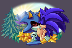 Size: 3600x2400 | Tagged: safe, artist:theenigmamachine, metal sonic, sonic the hedgehog, 2016, black sclera, blushing, duo, eyes closed, gay, gloves off, grey background, holding each other, kiss, metonic, robot, shipping, simple background, sonic 4: episode 2, sylvania castle