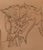 Size: 793x931 | Tagged: safe, artist:leooodh, sonic the hedgehog, 2015, blushing, clenched teeth, duo, finger under chin, fleetway, fleetway super sonic, floppy ears, gay, lidded eyes, line art, looking at each other, monochrome, pencilwork, selfcest, sharp teeth, shipping, signature, sketch, smile, sonic x sonic, standing, super form, traditional media