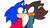 Size: 400x224 | Tagged: safe, artist:circle-x, shadow the hedgehog, sonic the hedgehog, 2017, alternate outfit, blushing, blushing ears, clothes, cute, duo, flat colors, frown, gay, looking at each other, noses are touching, pout, shadow x sonic, shadowbetes, shipping, simple background, sonabetes, watermark, white background