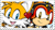 Size: 99x56 | Tagged: safe, artist:aquamimi123, charmy bee, miles "tails" prower, 2020, chaails, deviantart stamp, duo, gay, heart, shipping, smile