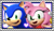 Size: 99x57 | Tagged: safe, artist:shizukanamono, amy rose, sonic the hedgehog, 2018, amy x sonic, deviantart stamp, duo, heart, looking at viewer, shipping, smile, straight