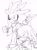Size: 848x1131 | Tagged: safe, artist:nns_sonic, knuckles the echidna, silver the hedgehog, echidna, hedgehog, alternate outfit, black and white, duo, greyscale, japanese clothes, kimono, male, monochrome, sketch, yukata