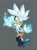 Size: 1516x2048 | Tagged: safe, artist:thenovika, silver the hedgehog, hedgehog, 2024, frown, grey background, looking at viewer, male, psychokinesis, simple background, solo, standing