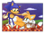 Size: 2749x2072 | Tagged: safe, artist:professorhare, miles "tails" prower, sonic the hedgehog, fox, hedgehog, green hill zone, 2020, abstract background, clouds, comforting, crying, cute, daytime, duo, grass, head pat, looking at each other, male, mouth open, outdoors, outline, sad, semi-transparent background, sitting, smile, sonabetes, standing, tailabetes, tears, tears of sadness