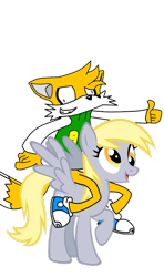 Size: 688x1162 | Tagged: safe, artist:massi-the-fox, oc, oc:massi the fox, fox, crossover, derpy hooves, male, my little pony, pegasus, pony