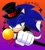 Size: 1668x1833 | Tagged: safe, artist:aogane_enagoa, sonic the hedgehog, 2021, cane, clothes, gradient background, grin, halloween, halloween outfit, hat, holding something, looking at viewer, reaching towards the viewer, smile, smiling at viewer, solo, top hat