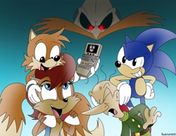 Size: 2048x1592 | Tagged: safe, artist:fartist2020, miles "tails" prower, nicole the handheld, robotnik, sally acorn, snively robotnik, sonic the hedgehog