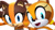 Size: 1280x727 | Tagged: safe, artist:agentprime, marine the raccoon, sticks the badger, 2023, 3d, deviantart stamp, duo, edit, heart, lesbian, marine x sticks, shipping, simple background, white background
