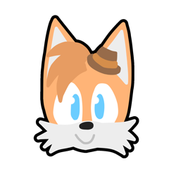 Size: 1280x1280 | Tagged: safe, artist:joshdraws07, miles "tails" prower, the murder of sonic the hedgehog, 2023, cute, head only, icon, outline, simple background, smile, solo, tailabetes, transparent background