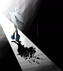 Size: 1446x1646 | Tagged: safe, artist:bubblgsth, silver the hedgehog, english text, from behind, shadow (lighting), solo, walking