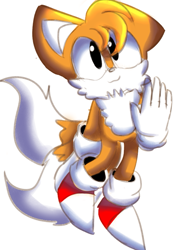 Size: 829x1080 | Tagged: safe, artist:thefoxartist1422, miles "tails" prower, 2022, :3, classic sonic, cute, floppy ear, looking at viewer, male, orange fur, simple background, smile, solo, tailabetes, waving, white background, white fur