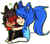 Size: 327x285 | Tagged: safe, artist:superemeralds, shadow the hedgehog, sonic the hedgehog, human, blushing, chibi, cute, duo, eye clipping through hair, eyebrow clipping through hair, eyes closed, frown, gay, humanized, looking at them, outline, pixel art, shadow x sonic, shadowbetes, shipping, signature, simple background, sitting, smile, sonabetes, tan skin, transparent background