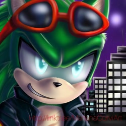 Size: 1080x1080 | Tagged: safe, artist:rainwaterfallszone, scourge the hedgehog, hedgehog, male, solo