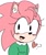 Size: 1116x1331 | Tagged: safe, artist:ktt_nsurgelover, amy rose, 2024, amybetes, blushing, classic amy, classic sonic (universe), cute, ear fluff, flat colors, heart, looking offscreen, question mark, simple background, solo, white background
