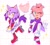 Size: 1563x1419 | Tagged: safe, artist:einelitas, amy rose, blaze the cat, amy's halterneck dress, amybetes, blaze's tailcoat, blazebetes, cute, duo, outfit swap, sparkles