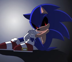 Size: 920x794 | Tagged: safe, artist:angelofhapiness, sonic the hedgehog, oc, oc:sonic.exe, solo