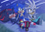 Size: 1024x725 | Tagged: safe, artist:angelofhapiness, shadow the hedgehog, silver the hedgehog, sonic the hedgehog, hedgehog, male, nighttime, sitting, trio