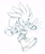 Size: 1703x2048 | Tagged: safe, artist:drawntildawn, silver the hedgehog, hedgehog, 2024, boots, clenched fist, gloves, line art, looking offscreen, reaching out, simple background, sketch, smile, solo, white background