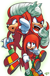 Size: 673x1013 | Tagged: safe, artist:waniramirez, knuckles the echidna, classic knuckles, modern knuckles, self paradox, sonic boom (tv)