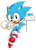Size: 982x1380 | Tagged: safe, artist:blueblurapple, sonic the hedgehog, blushing, classic sonic, cute, holding something, looking at viewer, mouth open, open smile, outline, ring, signature, simple background, smile, smiling at viewer, solo, sonabetes, white outline